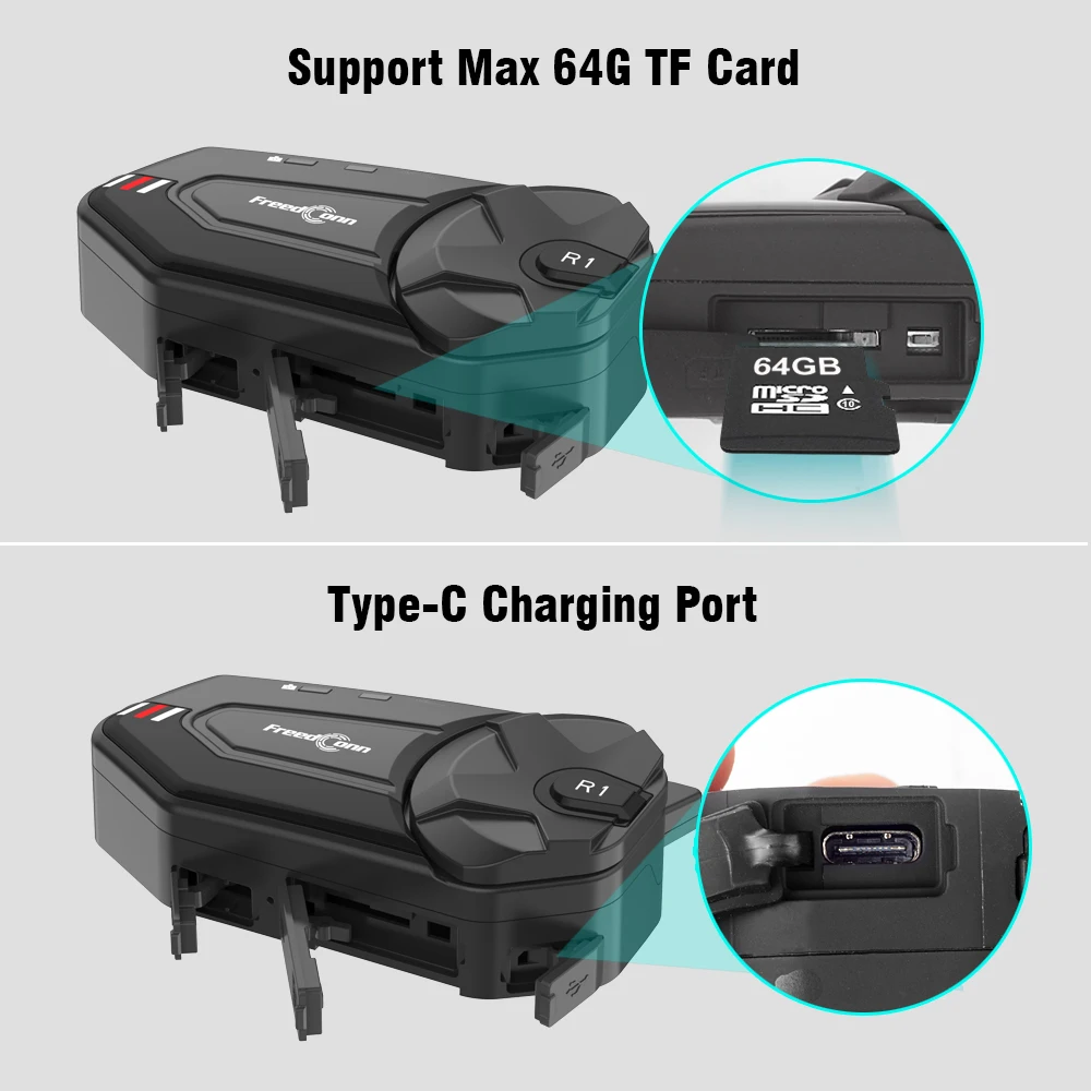 R1 Plus Wifi регистратор мотоцикла DVR Bluetooth Совместимость 5 0 группа разговора 6