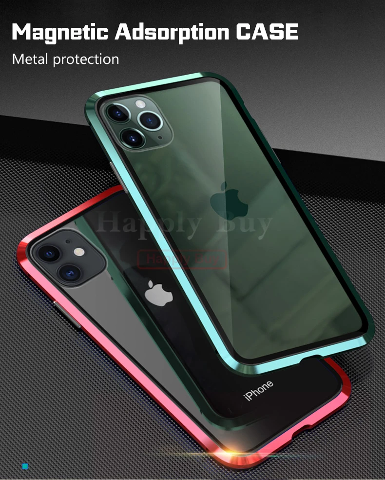 Магнитный адсорбционный чехол для телефона iPhone 11 Pro Max, чехол с магнитом для iPhone 11 Pro Max, чехол, чехлы из металла, Bumber Coque