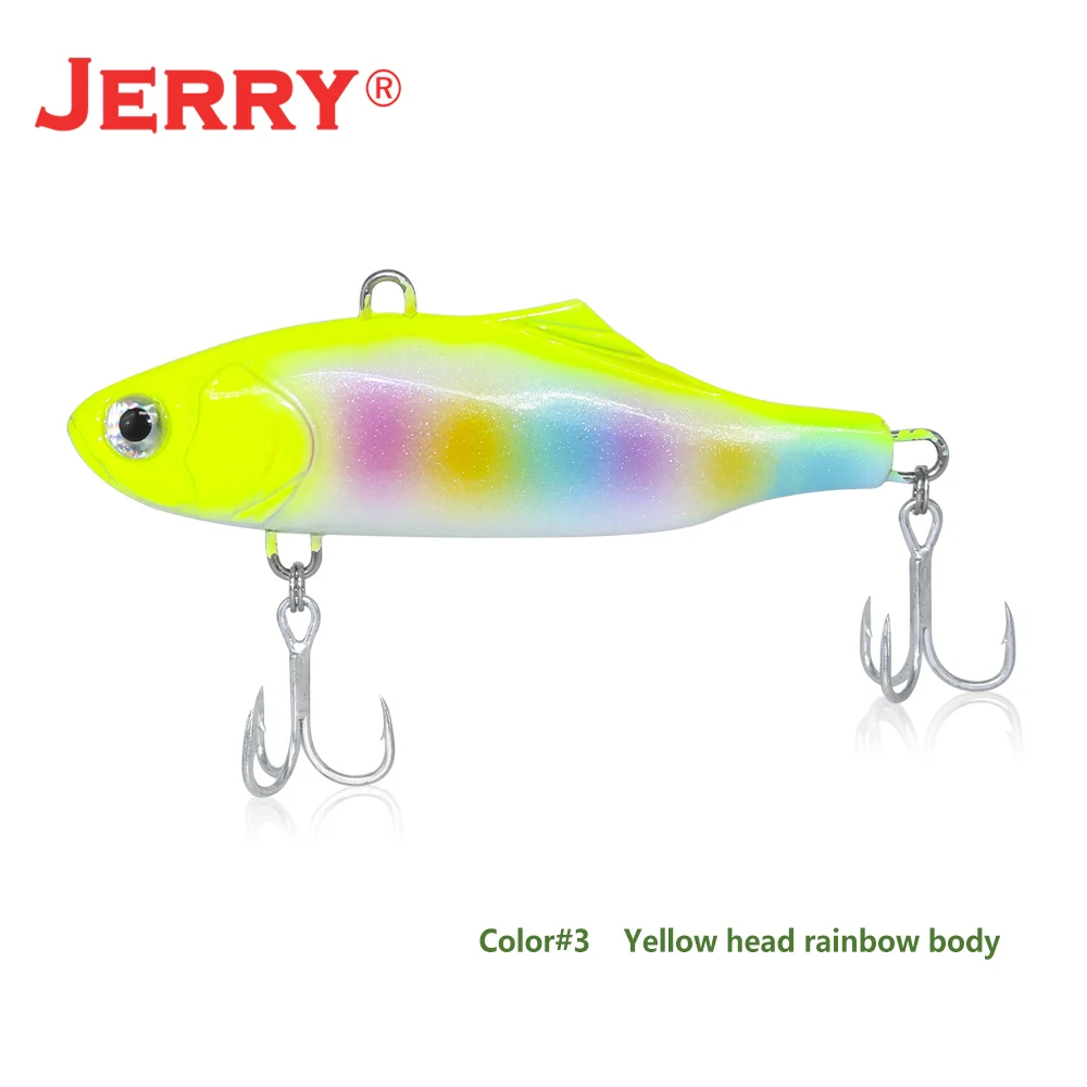 Yellow head rainbow Jerry 1 шт. 7 см 23 г Тонущая VIB лезвие Вибрация литье жесткая приманка искусственные морские пресноводные рыболовные приманки - Цвет: Yellow head rainbow