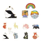 Броши с мультяшными животными, эмалированная булавка на лацкан, Ленивец, панда, коала, лиса, кролик, рюкзак, одежда, значки, модный подарок, ювелирные изделия, оптовая продажа