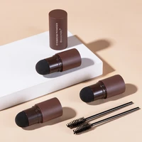 new brow stamp shaping kit makeup waterproof brow powder natural brown eye eyebrow stick with eyebrow stencils eyebrow brushes