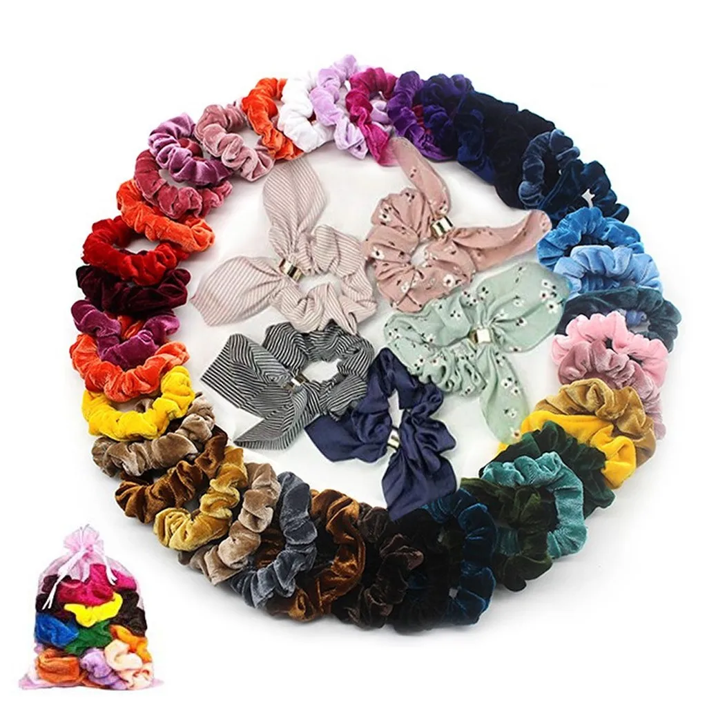 36/50 шт. бархатные резинки для волос женщин и девочек эластичные резиновые ленты