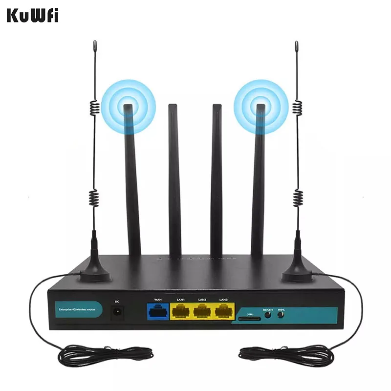 KuWFi 4G WiFi роутер 300 Мбит/с CPE с sim-слотом модем Поддержка 32 Wifi пользователи Внешние 4