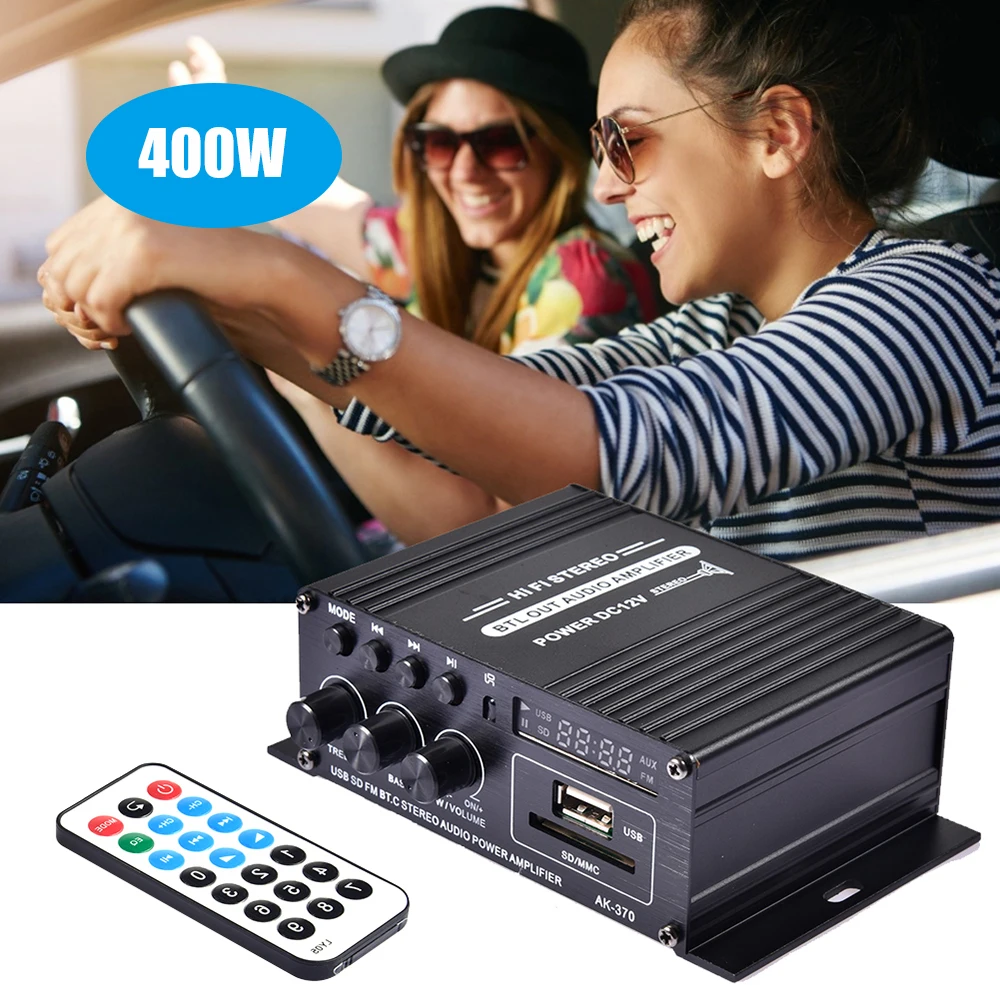 

400W DC12V Amplifier HiFi Car Stereo Music Receiver FM Radio MP3 Power-Amplifier K170 without remote control for Car Supplies