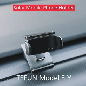 tefun for tesla model 3 model y solar mobile phone holder electric car holder 2021 2022 tesla model 3 y modification accessories free global shipping