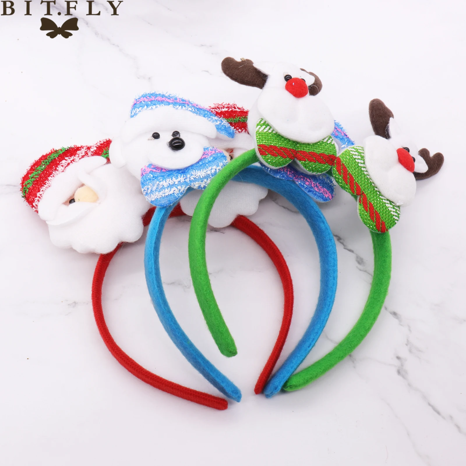BIT.FLY Christmas Decoration Glow Headband Santa Claus Elk Child Lovely Gift noel Party Supply Headdress New Year |