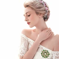 rhinestone lager flower brooch pins women luxury corsage for scarf ladies kpop accessories fashion womens jewelry
