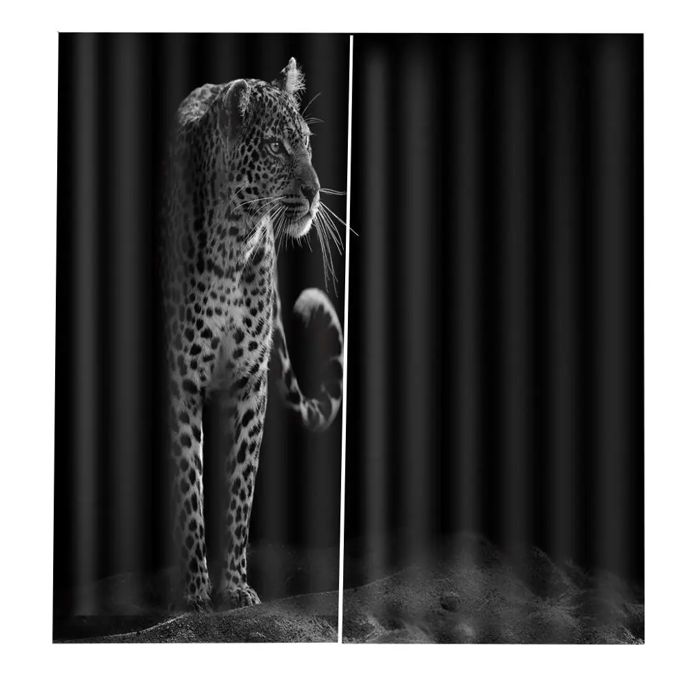

Dark night Tiger Window Curtains For Living Room Bedroom Blackout Curtain Indoor Drapes Decor Kids Curtain Panels With Grommets