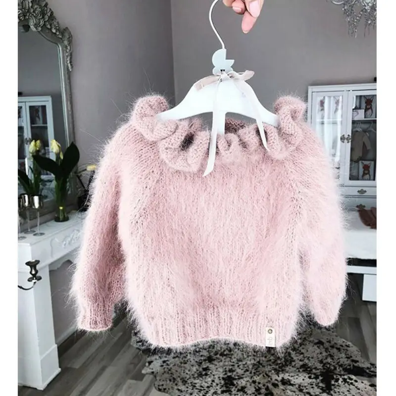 Baby Autumn Winter Clothing Kid Girl Boy Fuzzy Sweater Toddler Knitted Pullover Top jumper Children Solid Clothes 0-3T |