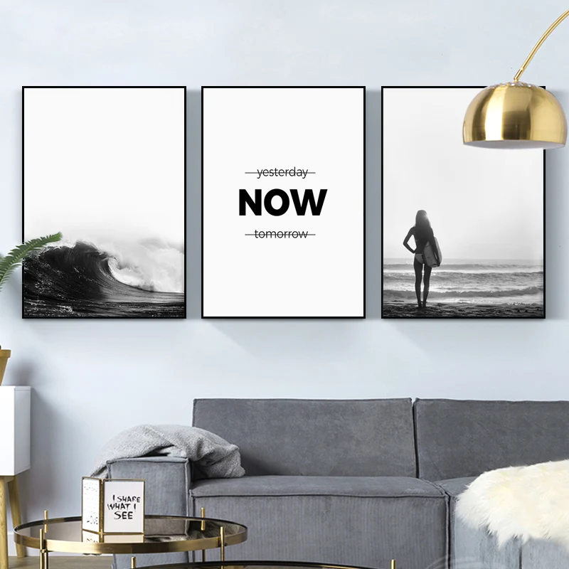 Скандинавский океан искусство на холсте настенный постер в скандинавском стиле