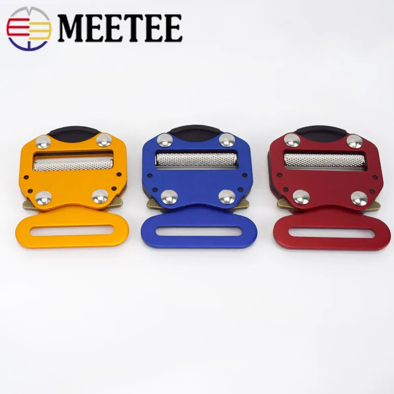 

Meetee 1pc/3pcs 45mm Metal Aluminum Quick Release Buckle Nylon Webbing Belt Buckle Head DIY Bags Strap Hardware Accessory YK048