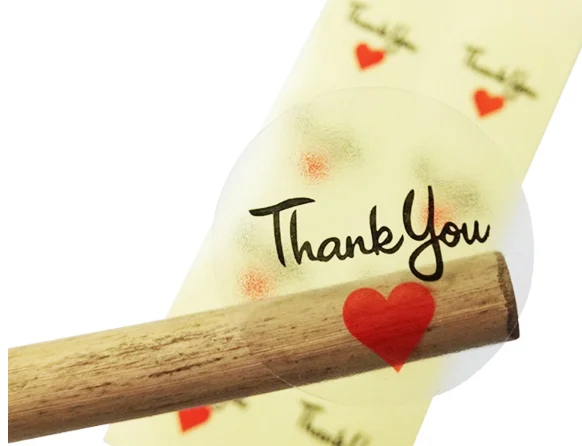 100 шт./лот прозрачный Круглый уплотнительный стикер для этикеток с красным