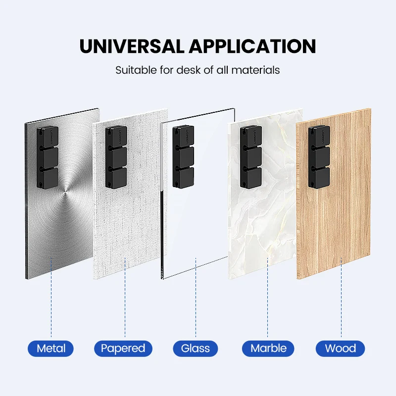UGREEN Cable Clips Organizer Silicone USB Cable Winder Flexible Cable Management Clips Cable Holder For Mouse Headphone Earphone