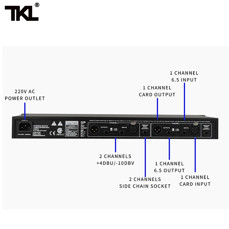 

professional-grade dual-channel compression limiter EQ balanced mixer anti-howling stage performance to prevent excessive sig