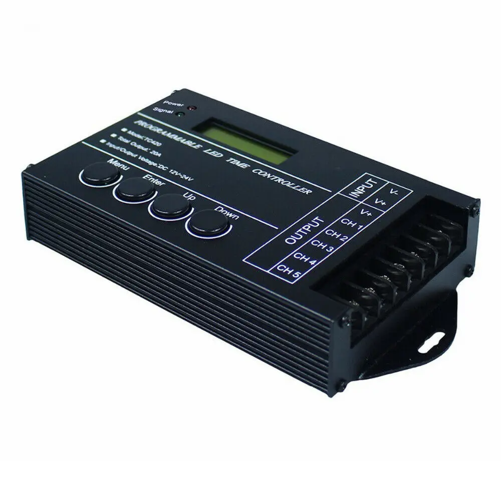 TC420 5 каналов программируемый регулятор времени DC12V-24V 20A RGB светодиодный