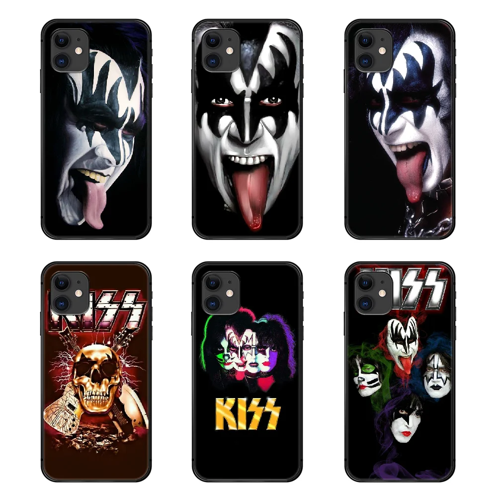 Чехол для телефона Kiss Band чехол iphone 5 5s se 2 6 6s 7 8 plus X XS XR 11 PRO MAX черный Роскошный Арт