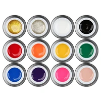 12 colors nail art painted glue drawing flower glue nail polish glue removable phototherapy glue set