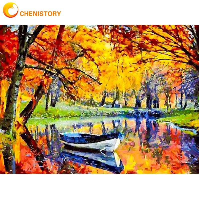 CHENISTORY Diamond Painting 5D DIY Abstract Diamond Embroidery Full Drill Round Scenic Mosaic Picture Rhinestones Wall Art Decor