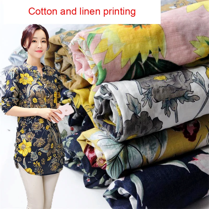 1 м платье ткань хлопок лен одежда с принтом женская рубашка детская темная сетка