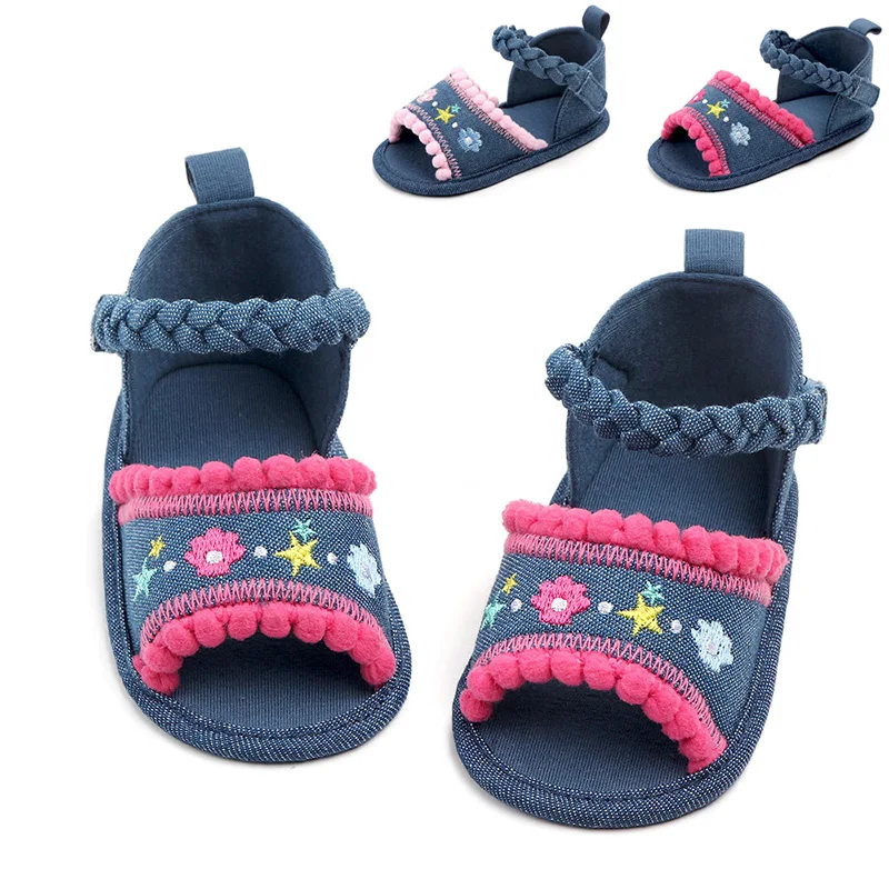 Сандалии для маленьких девочек летняя обувь хлопковые парусиновые сандалии с