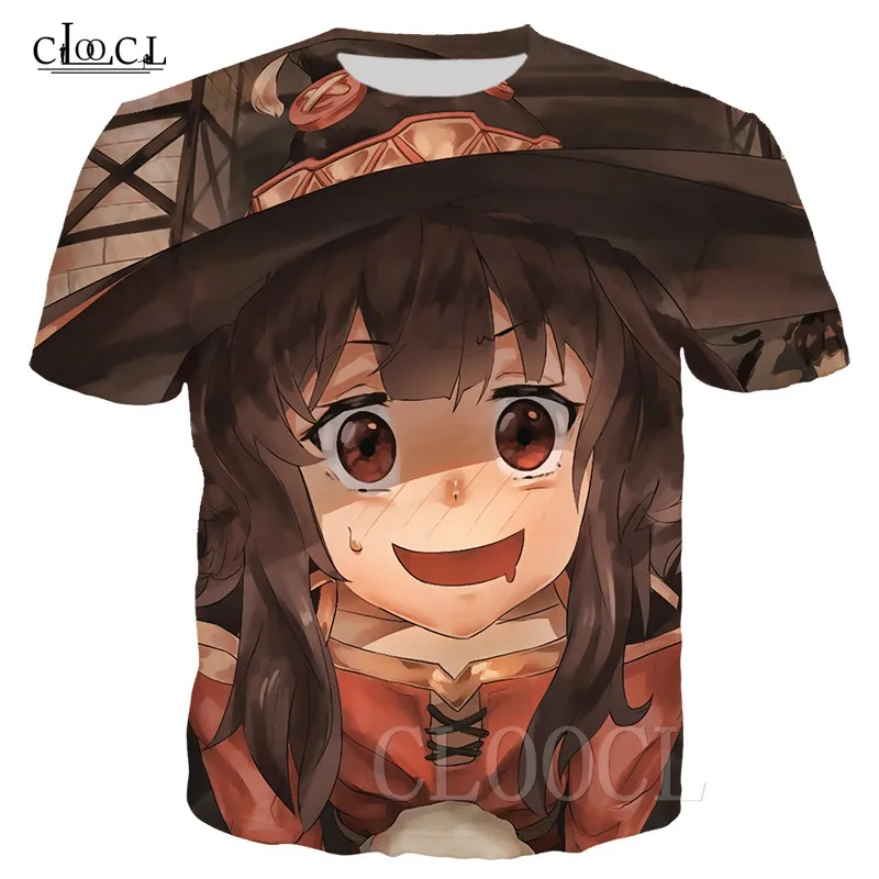 Новинка Повседневная футболка с круглым вырезом аниме 3D Принт по всему миру Megumin