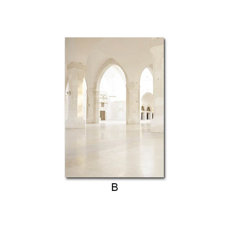 Islamic Beige Poster Landscape Canvas Print Mosque Morocco Door Wall Art Painting Bohemia Picture Modern Home Room Decoration | Дом и сад