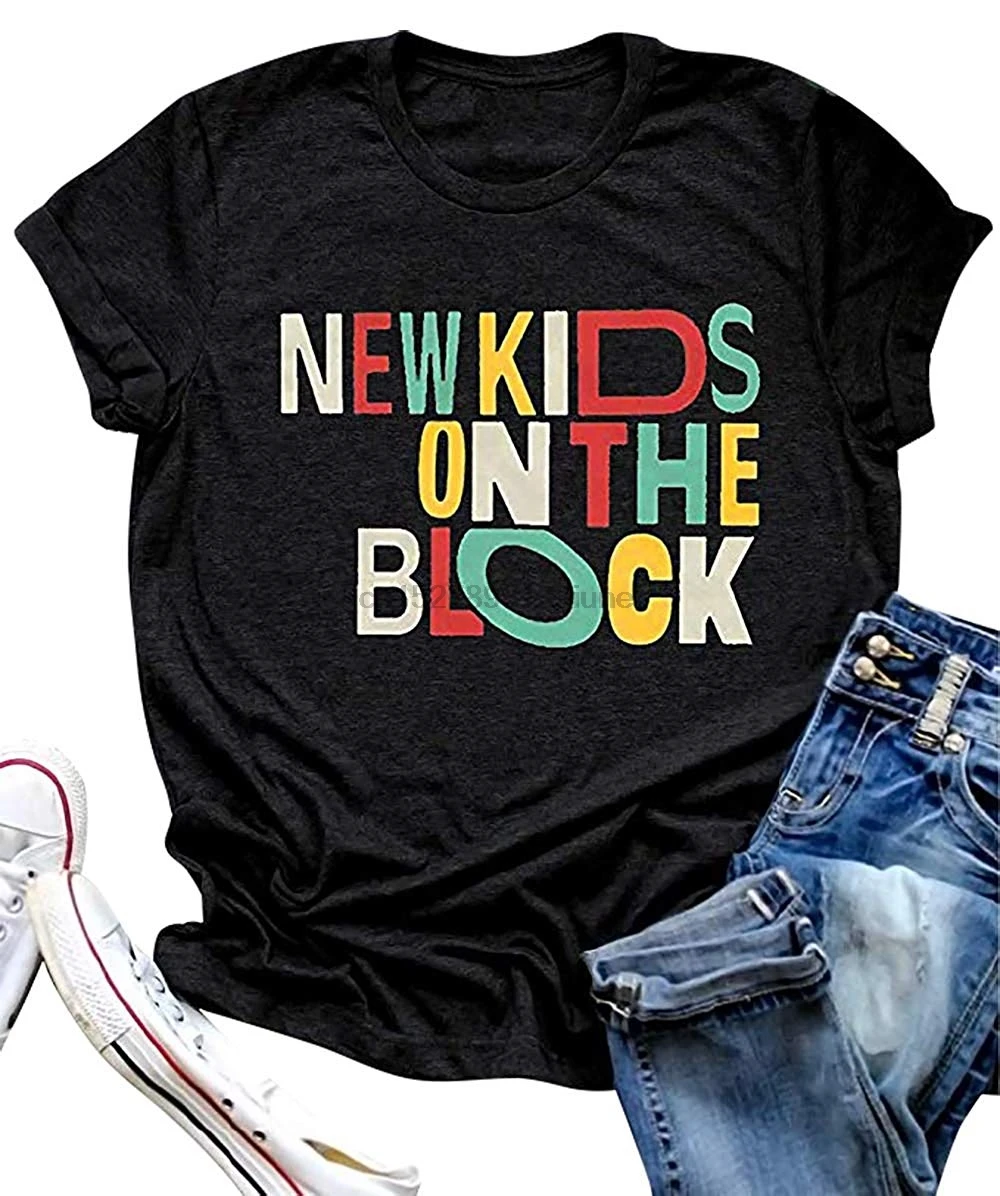 

New Kids On The Block T Shirts For Women Nkotb Colorful Vintage Retro Design Tees Funny Letter Print Tshirts(1)