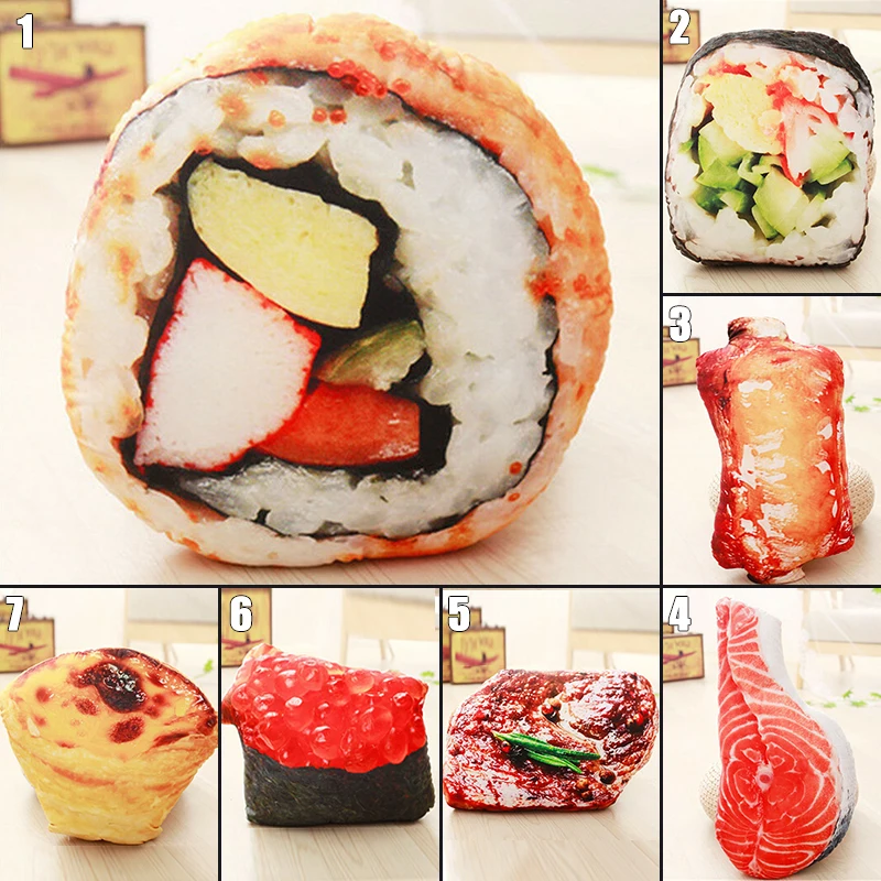 Реалистичная еда плюшевые мягкие подушки яичные брезенты Beefsteak гранатовая