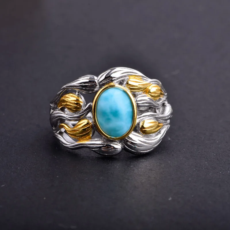 Женские свадебные и вечерние кольца CSJ из серебра 925 пробы с натуральным синим