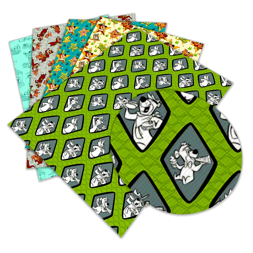 

A4 22x30cm New Cartoon Dog Printed Faux Leather for DIY Bag Shoes Accessories Synthetic Leather L243