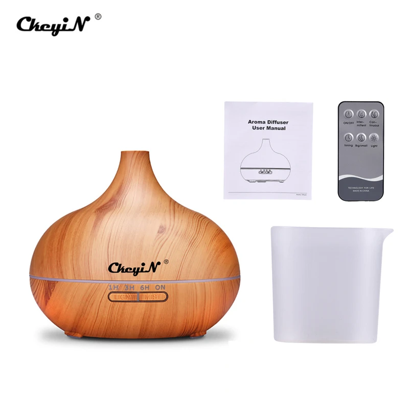 

CkeyiN Essential Oil Diffuser Wood Grain Remote Control Ultrasonic Air Humidifier Large capacity Cool Mister Maker Home Office