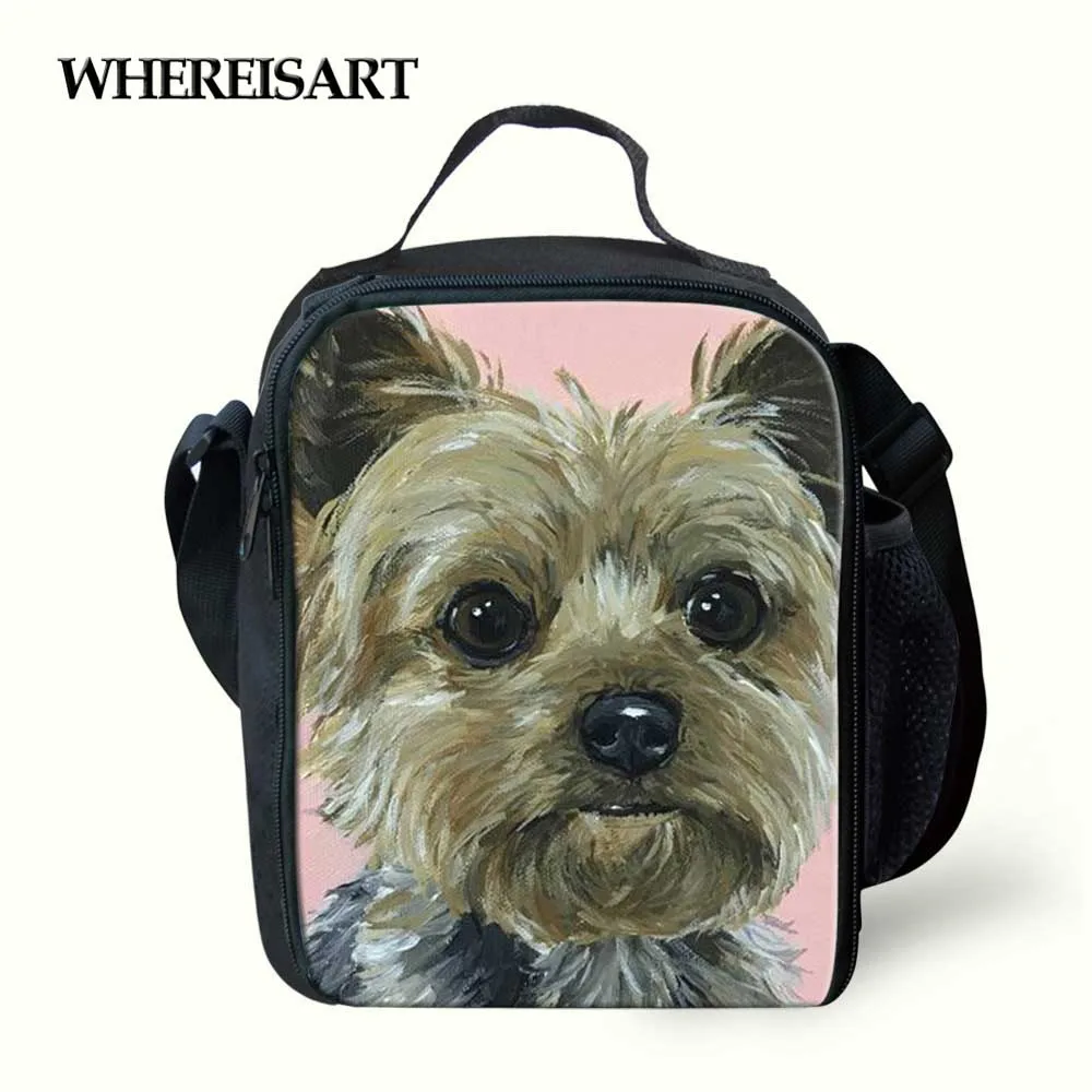 WHEREISART сумка холодильник для детей 3D йоркширского терьера печатных на плечо Для