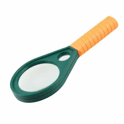 

Orange Plastic Handle 47mm Dia Lens Magnifier Magnifying Glass 4X
