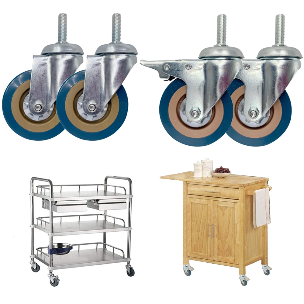 

4PCS 3/4inch PVC Universal Wheel Furniture Caster Heavy Caster For Carts Workbench Home Accessories