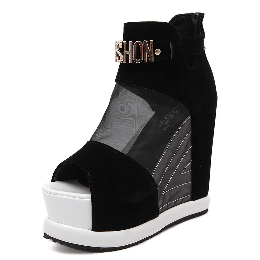 

spring new waterproof platform Slope heel high-heeled and summer 2020 sandals fish mouth thick soled high-heeled shoes