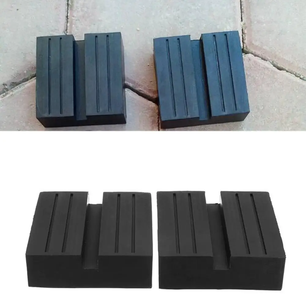 

2Pcs Universal Car Slotted Frame Rail Floor Jack Guard Adapter Lift Rubber Pads