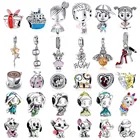 Бусины божья коровка из серебра 925 пробы с подвесками в виде пчелы