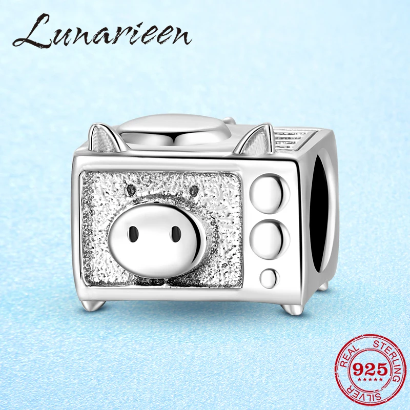 

Горячая 925 Стерлинговое Серебро в форме квадрата со Свинкой Пеппой печь подвески для женщин ювелирные изделия делая 925 шариков шарма стерли...