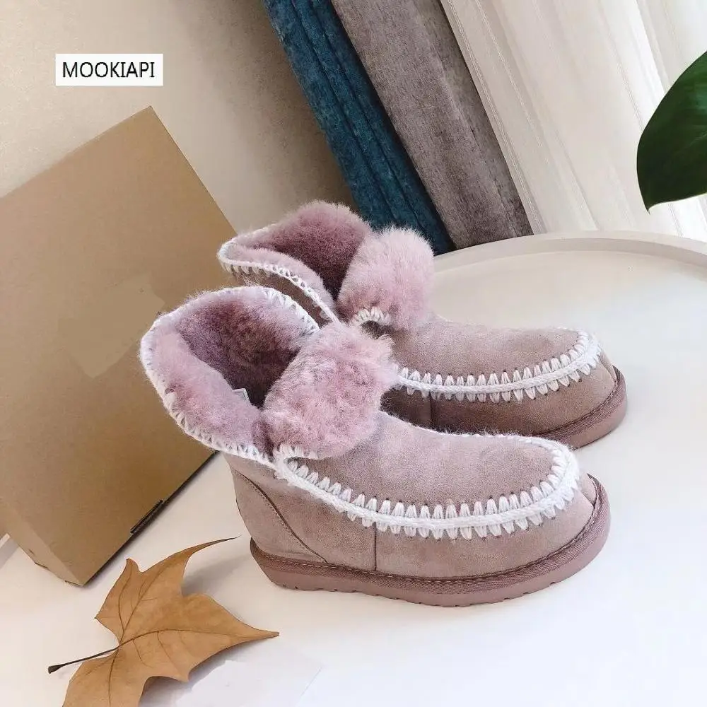 2019 г. Китайские брендовые зимние сапоги высокого качества Натуральная Овчина