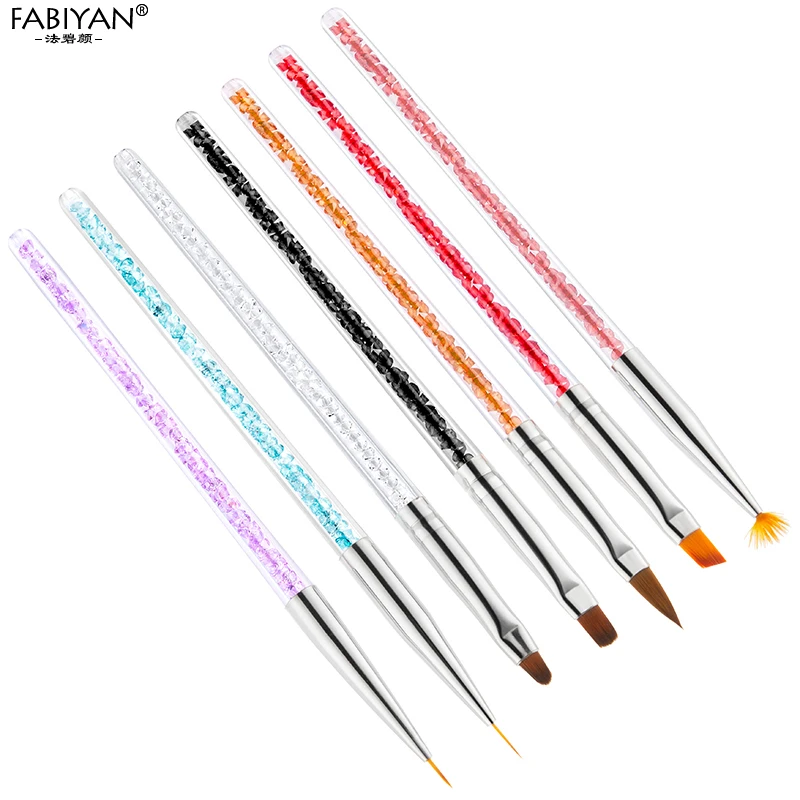 Технические Стразы кисти для дизайна ногтей с акриловой ручкой рисования линий