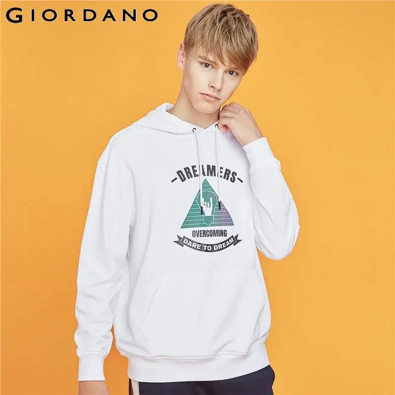 Толстовка Giordano Мужская Светоотражающая худи с графическим принтом карман-карго