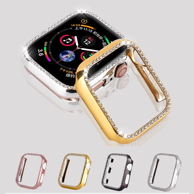Прозрачный защитный чехол для apple watch экран серии 4 3 2 1 Алмазный s 38 мм 42 40 44 Женский