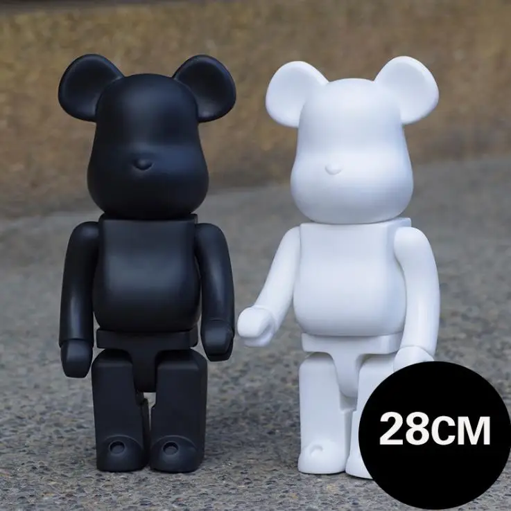 28 см 400% Bearbrick фигурки блок Медведь ПВХ модель куклы детские игрушки подарки на