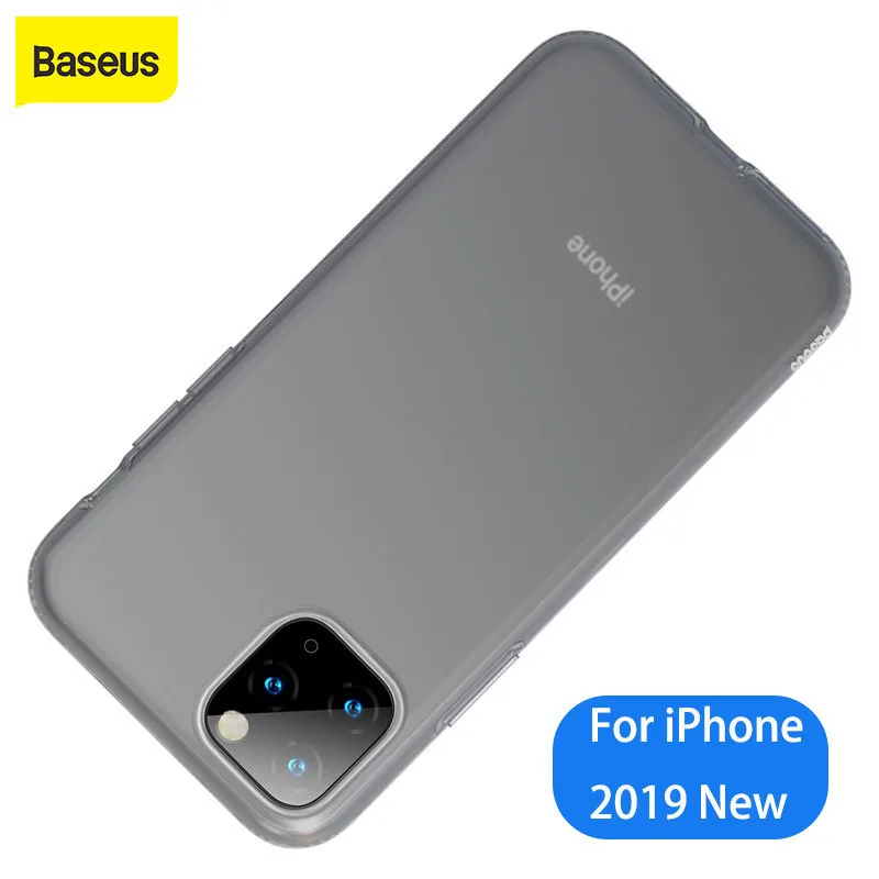 Ультратонкий чехол Baseus для iPhone 11 Pro Max прозрачный силиконовый мягкий Apple телефона