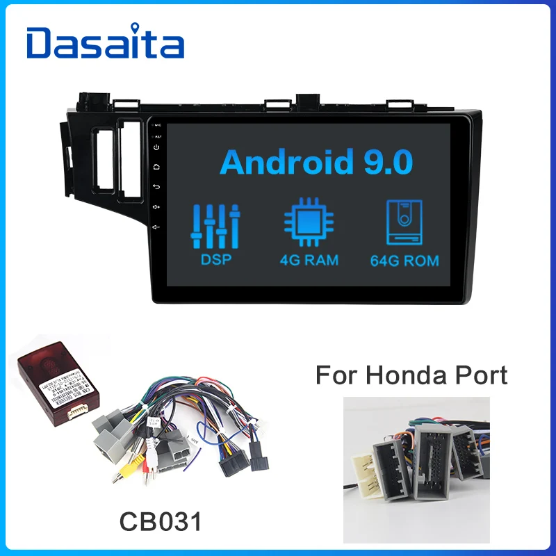 CB031 Dasaita 10," ips Android 9,0 Автомагнитола TDA7850 для Honda Fit Jazz gps 2013 Bluetooth автомобильный стерео Мультимедийный Плеер - Цвет: CB031