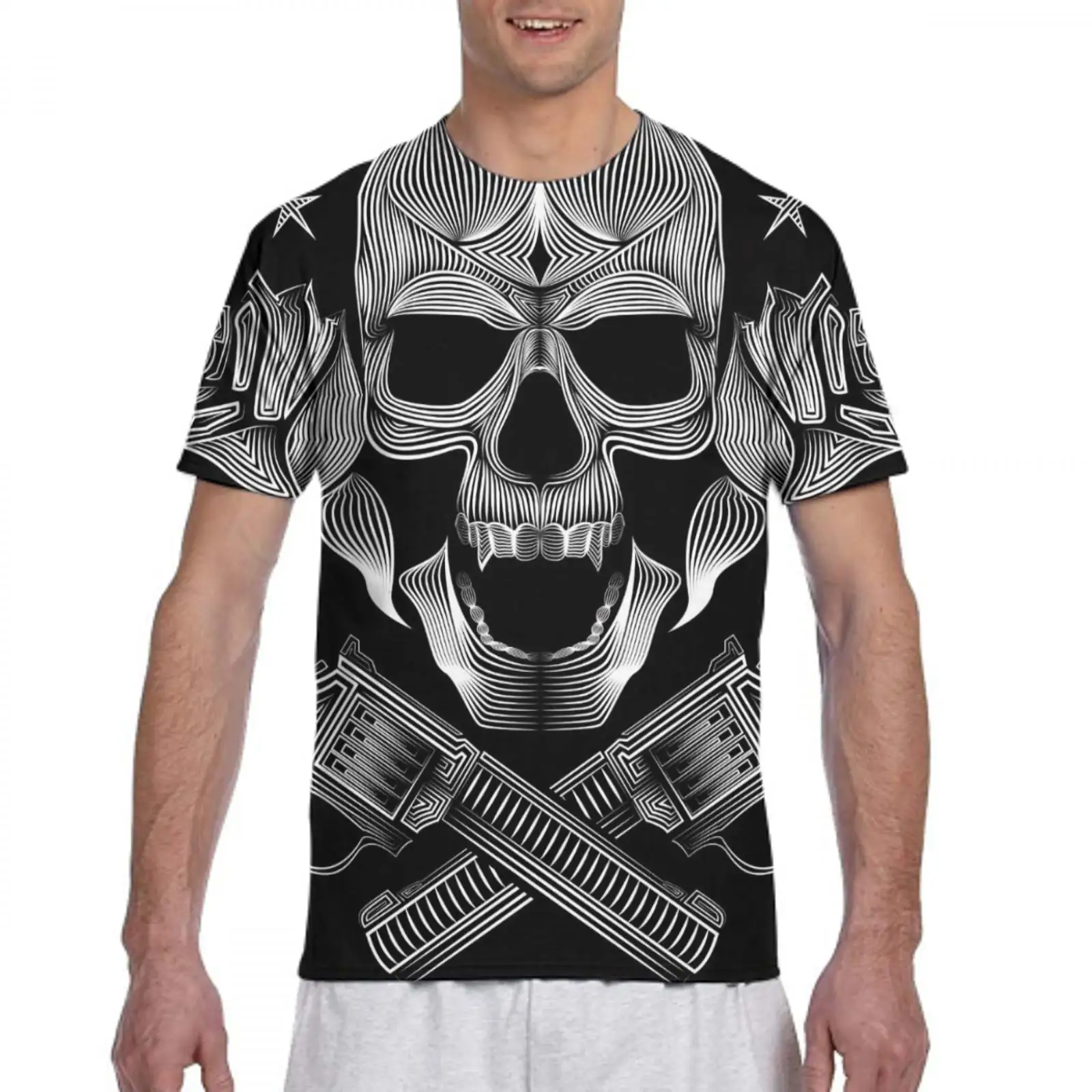 

brand skull loose t shirt gothic oversized t shirt ghost diamond painting women/men t shirt graphic t shirts anime shirt