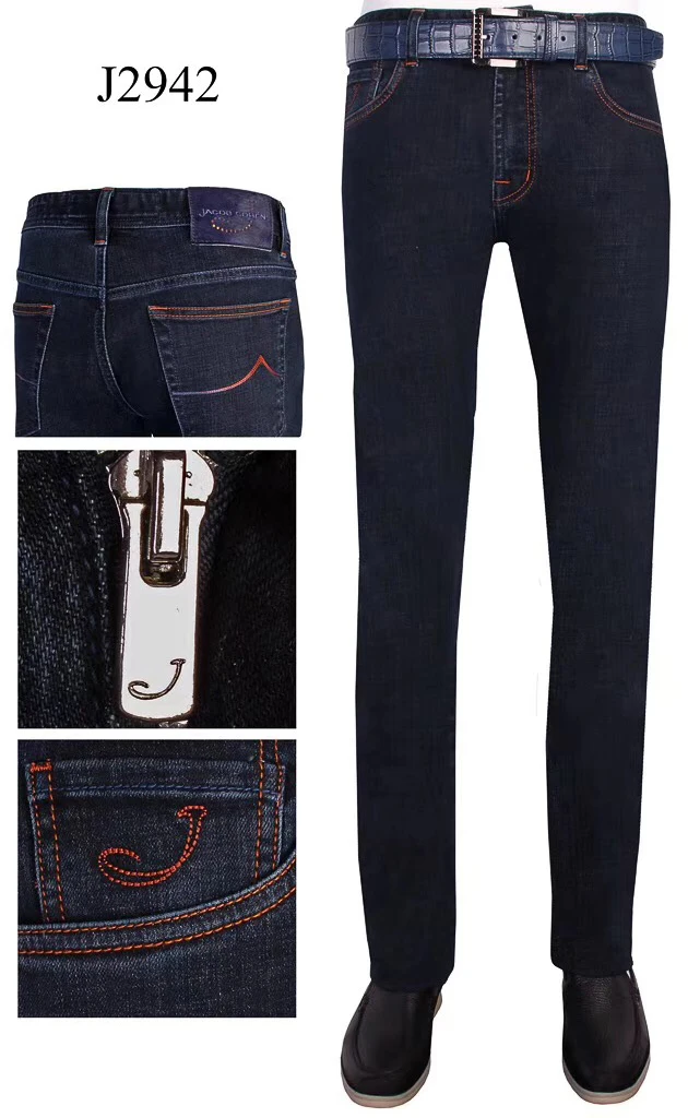 

shipping BILLIONAIRE free Jeans Cotton cowhide men 2021 new winter Thick Fashion comfort embroidery elasticity pattern zipper