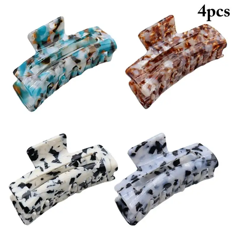 

4PCS Fashion Hair Claw Clip Vintage Women Tortoise Shell Hair Clamp Geometric Hair Styling Holder For Girls Hair Accessories
