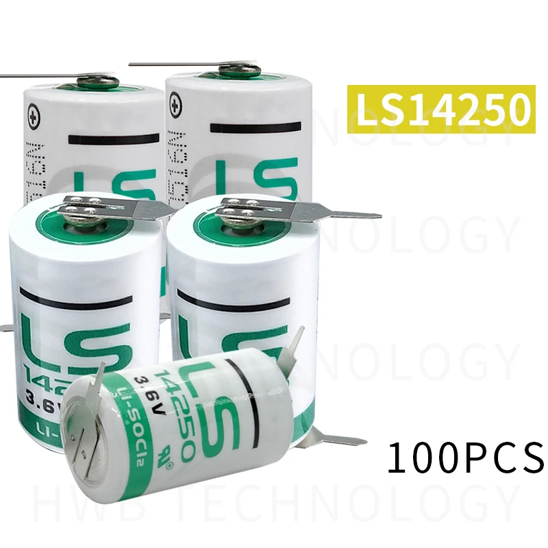 100 шт. новый оригинальный SAFT LS14250 14250 3 6 В 1250 мАч LiSOCL2 PLC аккумулятор с двумя