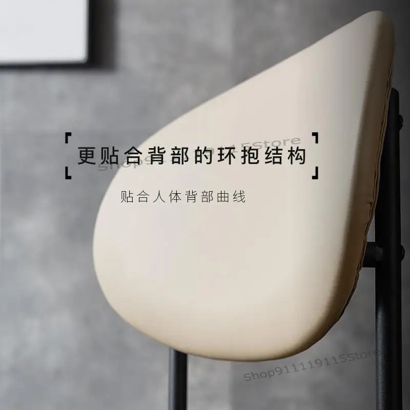 Leather Chair Armchair Net Red Upholstered Nordic Simple Makeup Book Iron Art Modern Luxury Dining |